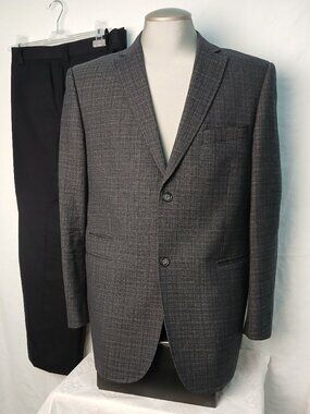 Black/Gray Coordinate Suit w Sitching Details on Jacket